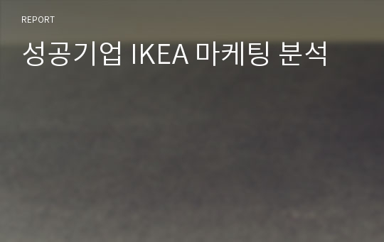 성공기업 IKEA 마케팅 분석