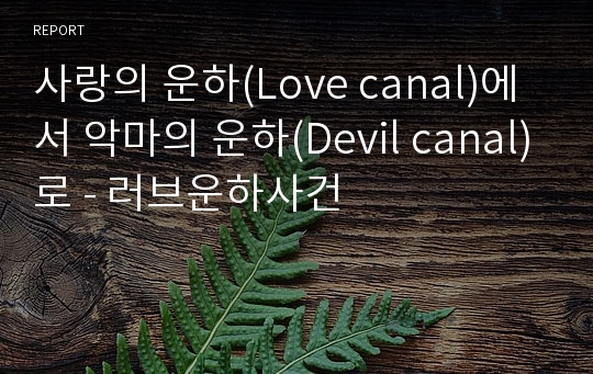 사랑의 운하(Love canal)에서 악마의 운하(Devil canal)로 - 러브운하사건