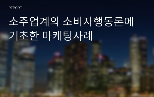 소주업계의 소비자행동론에 기초한 마케팅사례