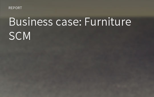 Business case: Furniture SCM