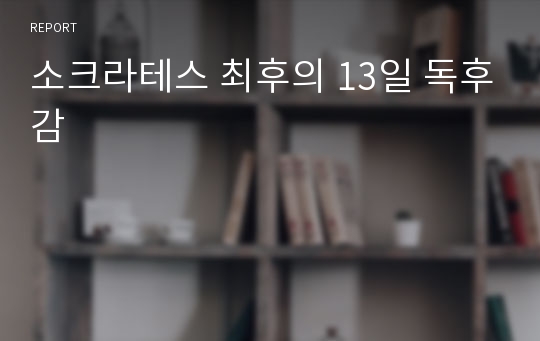 소크라테스 최후의 13일 독후감