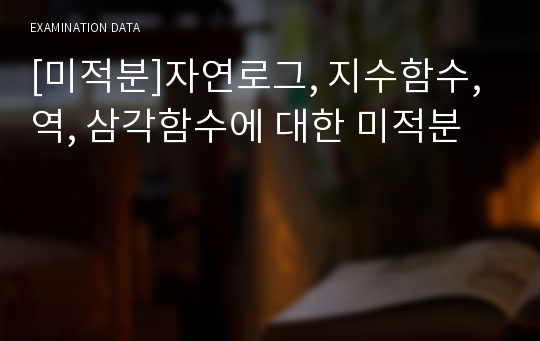 [미적분]자연로그, 지수함수, 역, 삼각함수에 대한 미적분