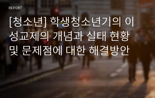 [청소년] 학생청소년기의 이성교제의 개념과 실태 현황 및 문제점에 대한 해결방안