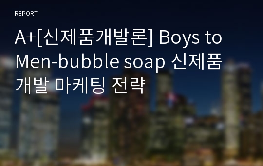 A+[신제품개발론] Boys to Men-bubble soap 신제품 개발 마케팅 전략