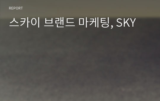 스카이 브랜드 마케팅, SKY