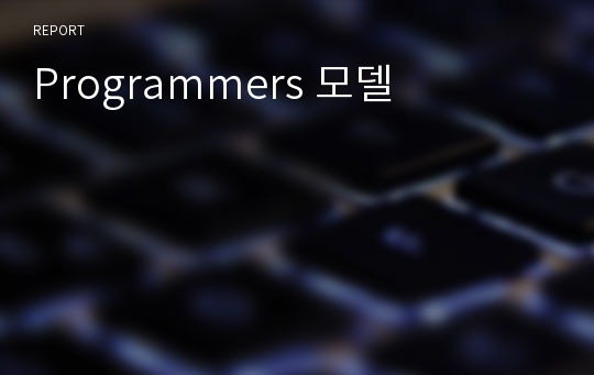 Programmers 모델