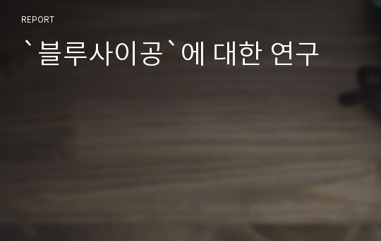 `블루사이공`에 대한 연구