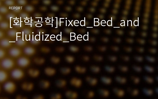 [화학공학]Fixed_Bed_and_Fluidized_Bed