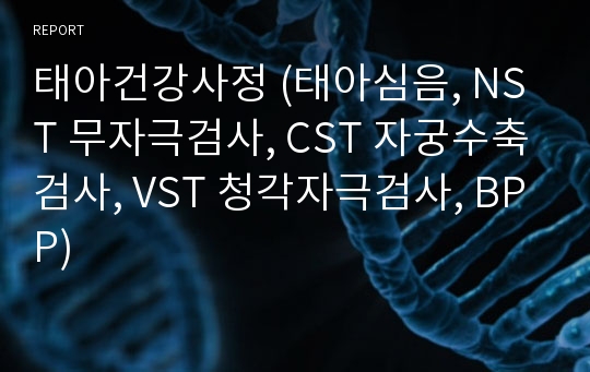 태아건강사정 (태아심음, NST 무자극검사, CST 자궁수축검사, VST 청각자극검사, BPP)