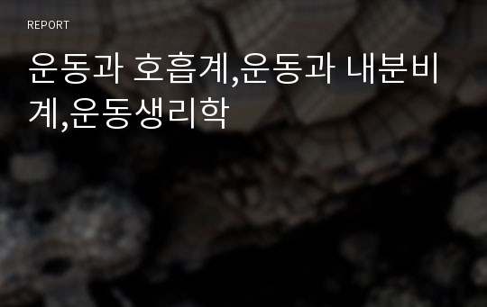 운동과 호흡계,운동과 내분비계,운동생리학