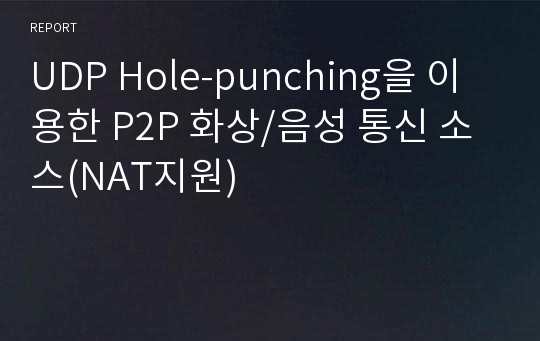 UDP Hole-punching을 이용한 P2P 화상/음성 통신 소스(NAT지원)
