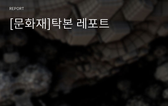 [문화재]탁본 레포트