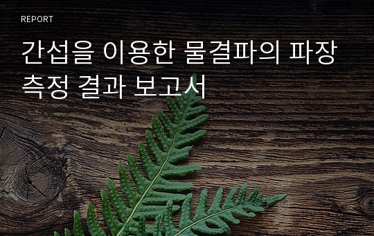 간섭을 이용한 물결파의 파장측정 결과 보고서