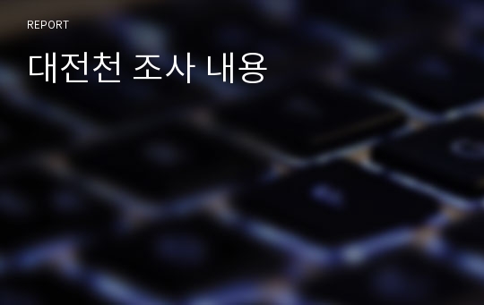 대전천 조사 내용