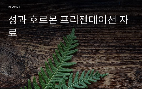 성과 호르몬 프리젠테이션 자료