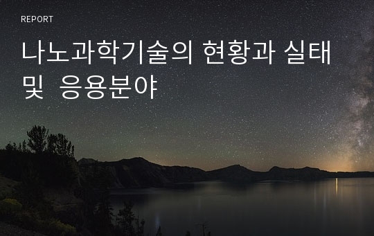 나노과학기술의 현황과 실태 및  응용분야