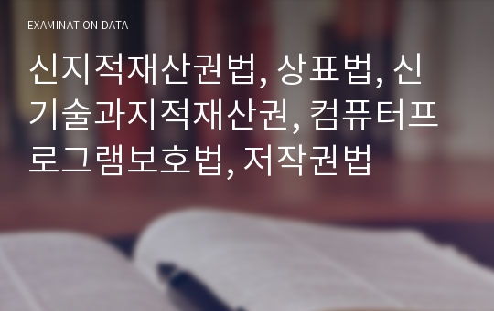 신지적재산권법, 상표법, 신기술과지적재산권, 컴퓨터프로그램보호법, 저작권법