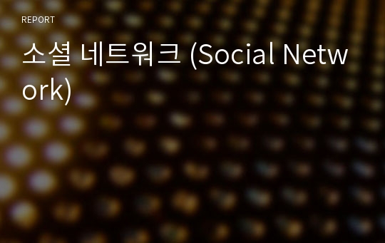 소셜 네트워크 (Social Network)