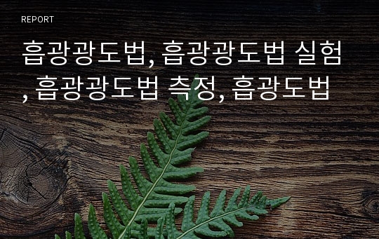 흡광광도법, 흡광광도법 실험, 흡광광도법 측정, 흡광도법