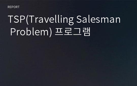 TSP(Travelling Salesman Problem) 프로그램