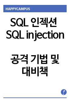 SQL 인젝션 (SQL injection) 공격 기법 및 대비책
