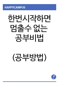 한번시작하면 멈출수 없는 공부비법(공부방법)