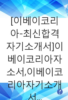 [이베이코리아-최신합격자기소개서]이베이코리아자소서,이베이코리아자기소개서,이베이합격자기소개서,이베이합격자소서,이베이자소서,ebay,이배이