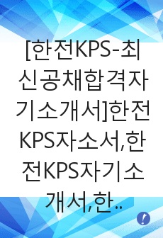 [한전KPS-최신공채합격자기소개서]한전KPS자소서,한전KPS자기소개서,한전KPS자소서,KPS자기소개서,한전,한전케이피에스