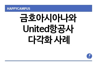 금호아시아나 와 United항공사 다각화 사례 A++