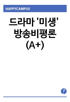 드라마 '미생' 방송비평론 (A+)