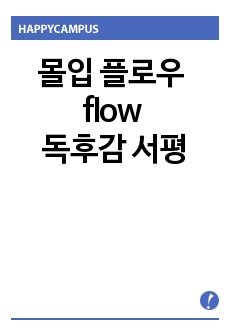 몰입 플로우 flow 독후감 서평