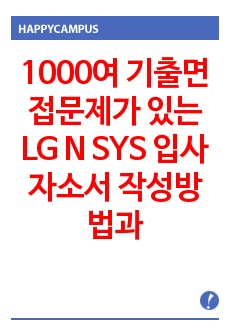 1000여 기출면접문제가 있는 LG N SYS 입사 자소서 작성방법과  신입사원 경력사원 입사시험 면접문제