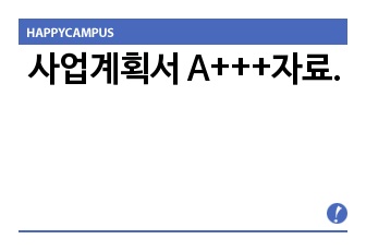 사업계획서 A+++자료.