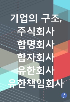 기업의 구조, 주식회사 합명회사 합자회사 유한회사 유한책임회사의 정의, 설립절차도식, 상법상 설립절차