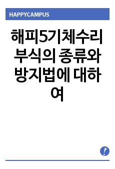 해피5기체수리 부식의 종류와 방지법에 대하여