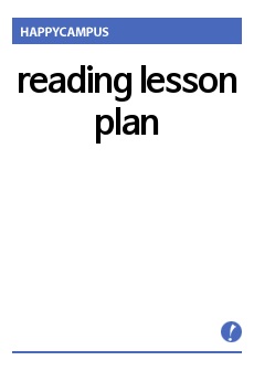 reading lesson plan