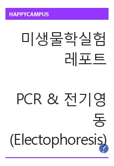 [미생물학및실험 레포트] PCR & 전기영동(Electophoresis)