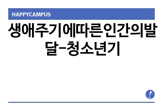 생애주기에따른인간의발달-청소년기