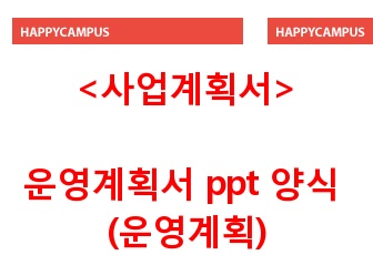 사업계획서 - 운영계획서 ppt 양식 (운영계획)