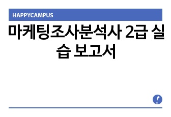 마케팅조사분석사 2급 실습 보고서