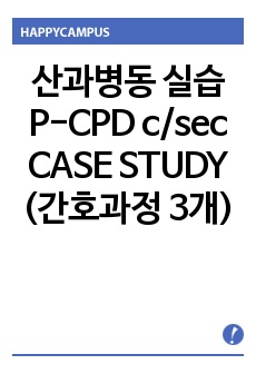 산과병동 실습 P-CPD c/sec CASE STUDY (간호과정 3개)