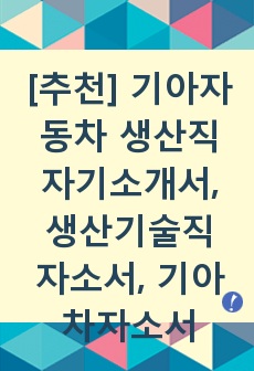 기아자동차 자기소개서