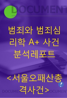 범죄와 범죄심리학 A+ 사건분석레포트