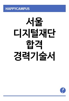 서울디지털재단 합격경력기술서(서류/필기합격)