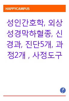 성인간호학, 외상성경막하혈종, 신경과, 진단5개, 과정2개 , 사정도구 자세합니다.A+++