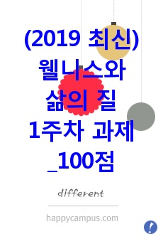 (2019 최신) 웰니스와 삶의 질 1주차 과제