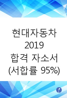 현대자동차 2019 합격 자소서 (서합률 95%)