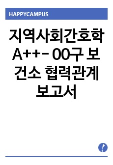 지역사회간호학 A++- 00구 보건소 협력관계보고서