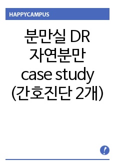 분만실 DR 자연분만 케이스(간호진단 2개)