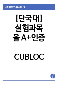 [실험과목 올A+인증] 기계공학실험2 - CUBLOC